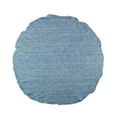 Blue Denim Texture, Macro Standard 15  Premium Flano Round Cushions by kyorashop23