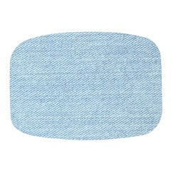 Blue Denim Texture, Macro Mini Square Pill Box by kyorashop23