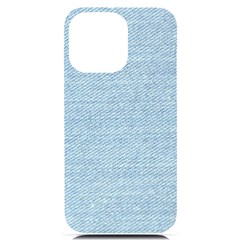 Blue Denim Texture, Macro Iphone 14 Pro Max Black Uv Print Case by kyorashop23