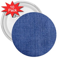 Blue Denim 3  Buttons (10 Pack) 