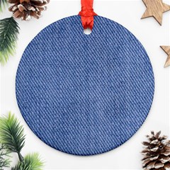 Blue Denim Round Ornament (two Sides)