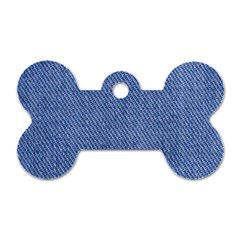 Blue Denim Dog Tag Bone (two Sides)