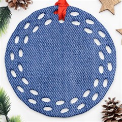 Blue Denim Ornament (round Filigree)