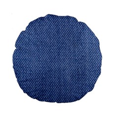 Blue Denim Standard 15  Premium Round Cushions by kyorashop23