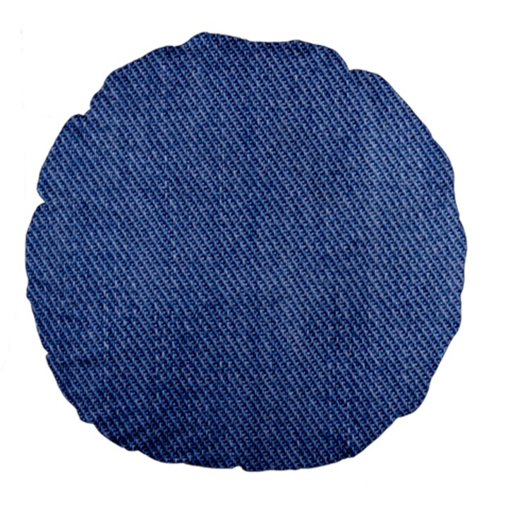 Blue Denim Large 18  Premium Flano Round Cushions