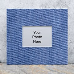 Blue Denim White Wall Photo Frame 5  X 7  by kyorashop23