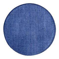 Blue Denim Round Glass Fridge Magnet (4 Pack)