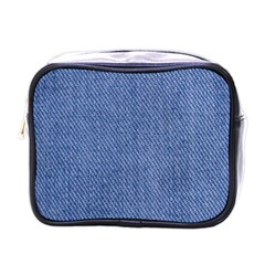 Blue Denim Mini Toiletries Bag (one Side) by kyorashop23