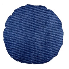 Blue Denim Large 18  Premium Flano Round Cushions by kyorashop23