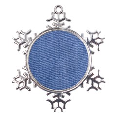 Blue Denim Metal Large Snowflake Ornament by kyorashop23