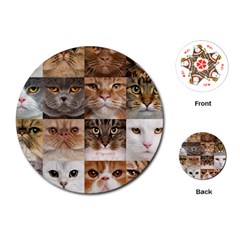 Breeds Of Cats Collage Playing Cards Single Design (round)