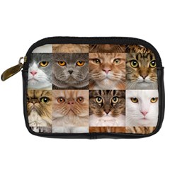 Breeds Of Cats Collage Digital Camera Leather Case by kyorashop23