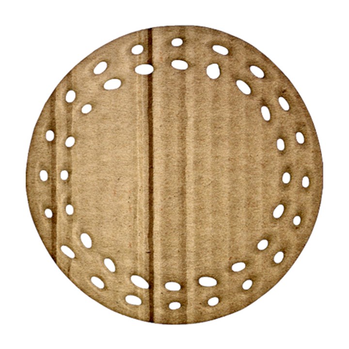 Brown Cardboard Texture Macro, Cardboard, Cardboard Round Filigree Ornament (Two Sides)