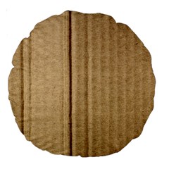 Brown Cardboard Texture Macro, Cardboard, Cardboard Large 18  Premium Round Cushions by kyorashop23