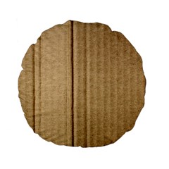 Brown Cardboard Texture Macro, Cardboard, Cardboard Standard 15  Premium Flano Round Cushions by kyorashop23