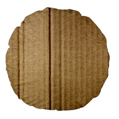 Brown Cardboard Texture Macro, Cardboard, Cardboard Large 18  Premium Flano Round Cushions by kyorashop23