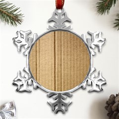 Brown Cardboard Texture Macro, Cardboard, Cardboard Metal Small Snowflake Ornament by kyorashop23