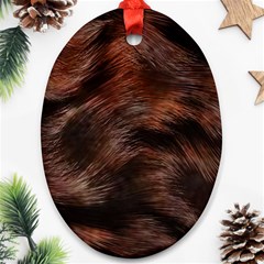 Brown Wool Texture Ornament (oval)