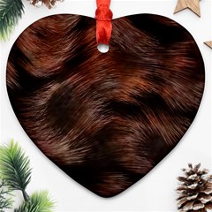 Brown Wool Texture Ornament (heart)