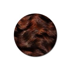 Brown Wool Texture Magnet 3  (round) by kyorashop23