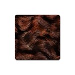 Brown Wool Texture Square Magnet Front