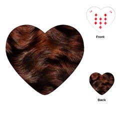 Brown Wool Texture Playing Cards Single Design (heart)