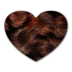 Brown Wool Texture Heart Mousepad by kyorashop23