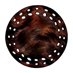 Brown Wool Texture Ornament (round Filigree)