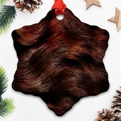 Brown Wool Texture Snowflake Ornament (two Sides)