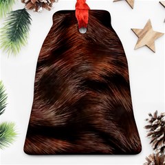 Brown Wool Texture Bell Ornament (two Sides)