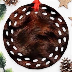 Brown Wool Texture Ornament (round Filigree)