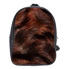 Brown Wool Texture School Bag (xl)