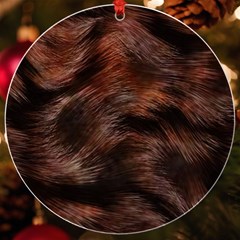 Brown Wool Texture Uv Print Acrylic Ornament Round by kyorashop23