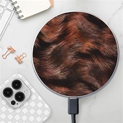 Brown Wool Texture Wireless Fast Charger(white) by kyorashop23