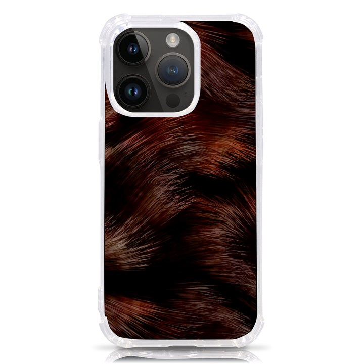 Brown Wool Texture iPhone 14 Pro TPU UV Print Case