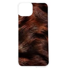 Brown Wool Texture Iphone 15 Tpu Uv Print Case by kyorashop23