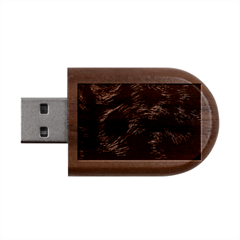 Brown Wool Texture Wood Oval Usb Flash Drive by kyorashop23