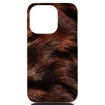 Brown Wool Texture iPhone 14 Pro Black UV Print Case Front