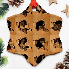 Carton, Brown Snowflake Ornament (two Sides)