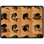 Carton, Brown Two Sides Fleece Blanket (Large) 80 x60  Blanket Front