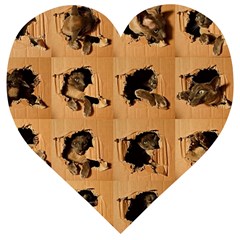 Carton, Brown Wooden Puzzle Heart