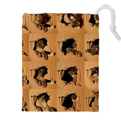 Carton, Brown Drawstring Pouch (4xl) by kyorashop23