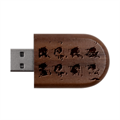 Carton, Brown Wood Oval Usb Flash Drive by kyorashop23