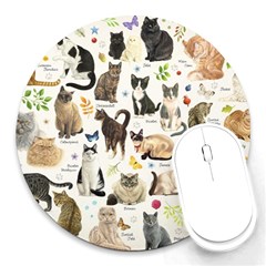 Cats, All, Collage, Cat Round Mousepad by kyorashop23