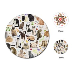 Cats, All, Collage, Cat Playing Cards Single Design (round)