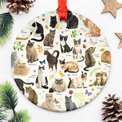 Cats, All, Collage, Cat Round Ornament (two Sides)