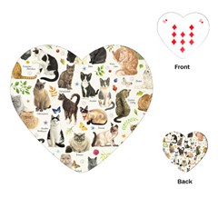 Cats, All, Collage, Cat Playing Cards Single Design (heart)