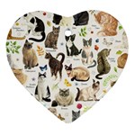 Cats, All, Collage, Cat Heart Ornament (Two Sides) Front