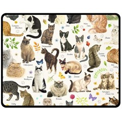 Cats, All, Collage, Cat Fleece Blanket (medium) by kyorashop23