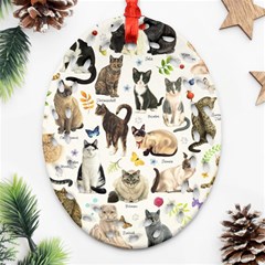 Cats, All, Collage, Cat Oval Filigree Ornament (two Sides)